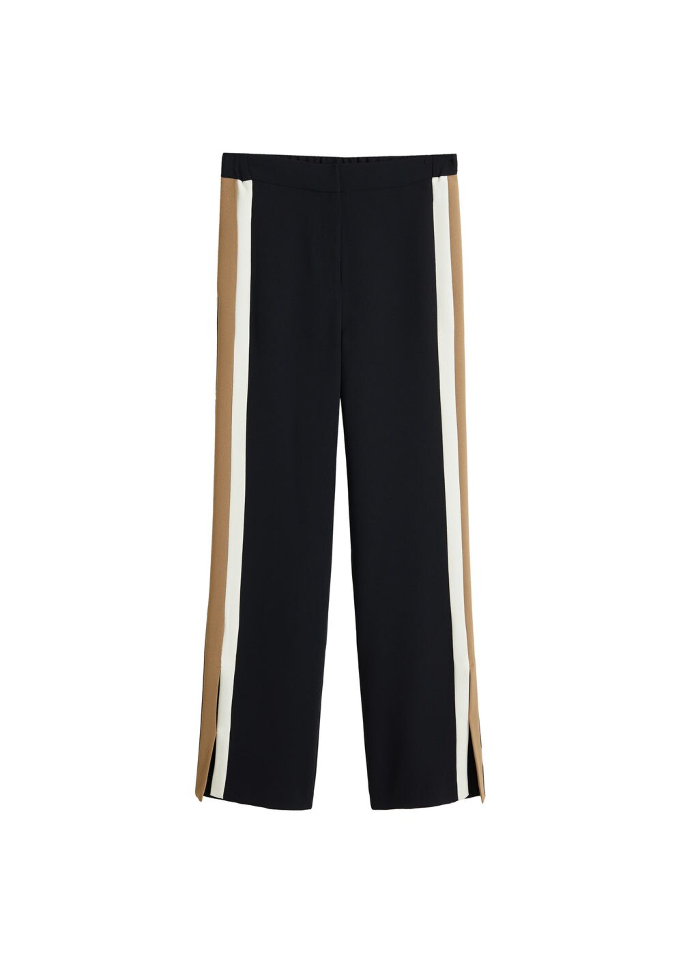 MANGO Broek in de kleur Lichtbeige / Zwart / Wit: Vooraanzicht