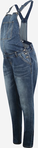 MAMALICIOUS Slimfit Latzjeans 'Celia' in Blau: predná strana