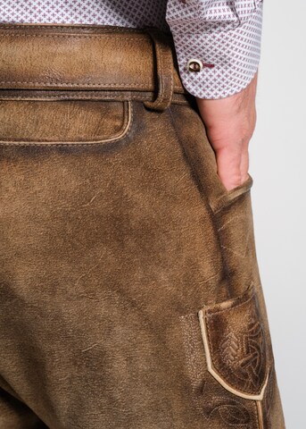 Coupe slim Pantalon folklorique 'Marc' SPIETH & WENSKY en marron