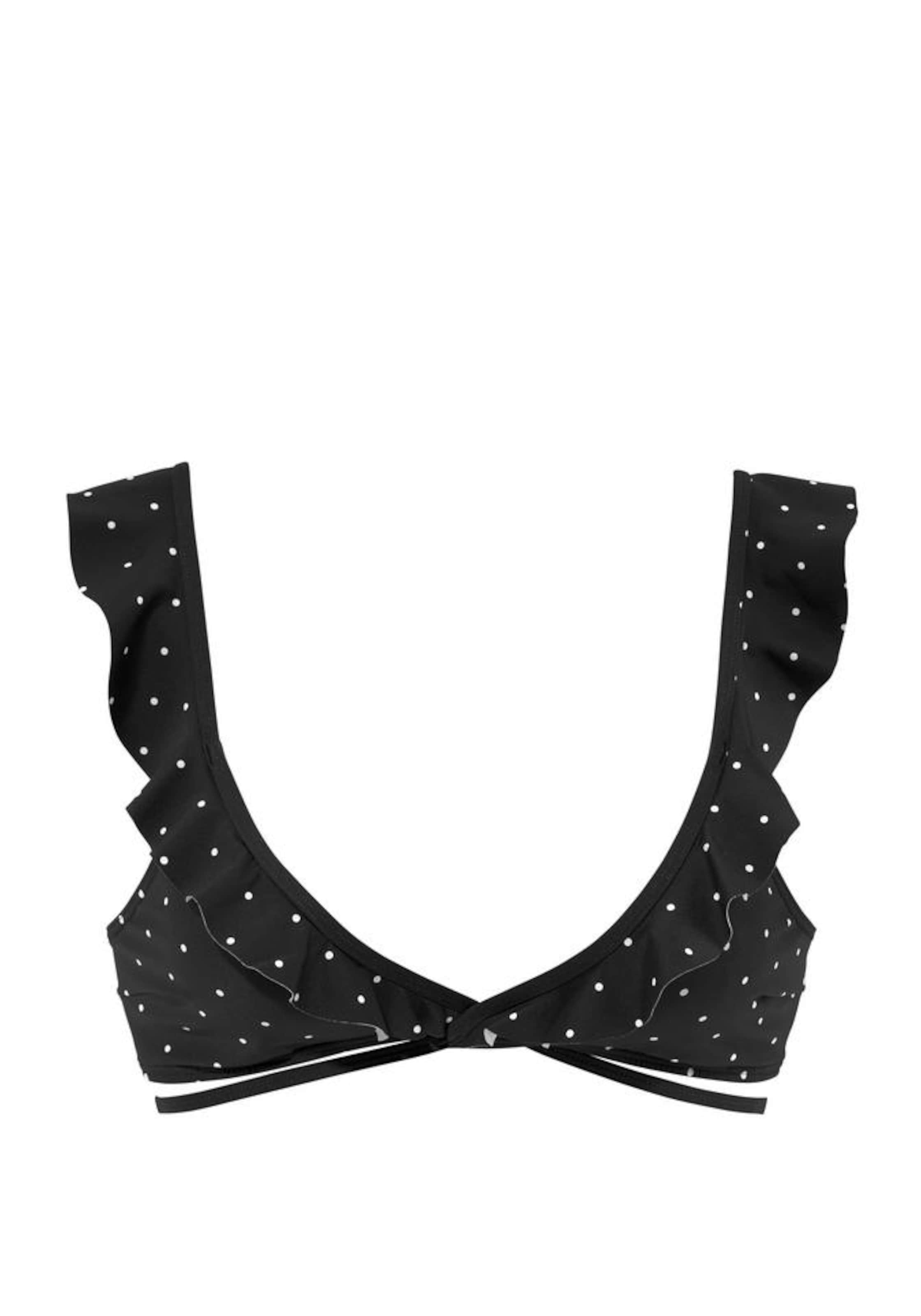 LASCANA Triangle Bikini Top 'Sparkle' in Black: front
