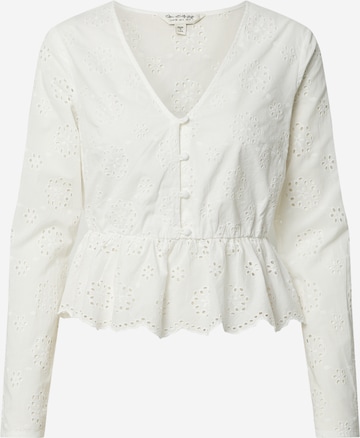 Miss Selfridge Blouse 'BROD BUNNYTIE' in Wit: voorkant