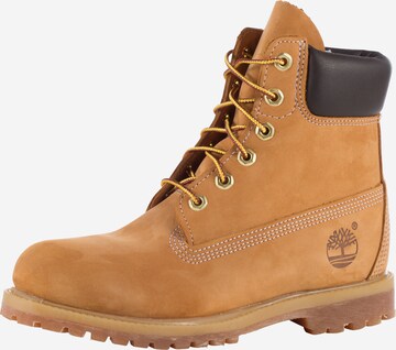 TIMBERLAND Lace-Up Ankle Boots 'Prem Wheat' in Yellow: front