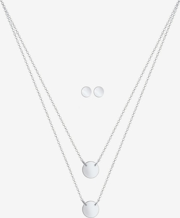 ELLI Jewelry Set 'Geo, Kreis, Layer' in Silver: front