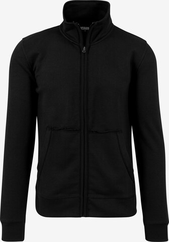 Urban Classics Zip-Up Hoodie 'Terry' in Black: front