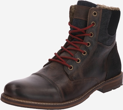 BULLBOXER Lace-Up Boots in Dark brown / Ruby red, Item view