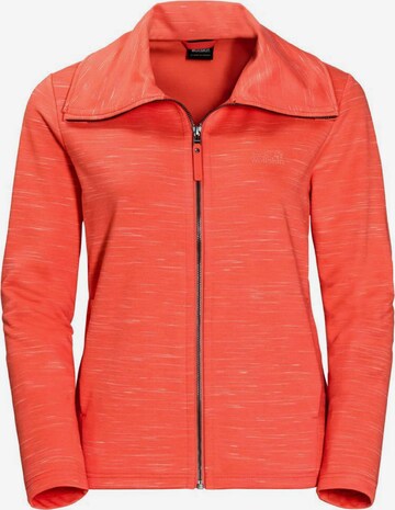 JACK WOLFSKIN Athletic Fleece Jacket 'Oceanside' in Orange: front
