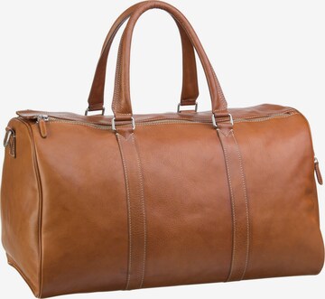 LEONHARD HEYDEN Travel Bag 'Bergamo' in Brown: front