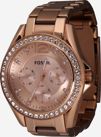 FOSSIL Analogové hodinky 'Riley' – zlatá: přední strana