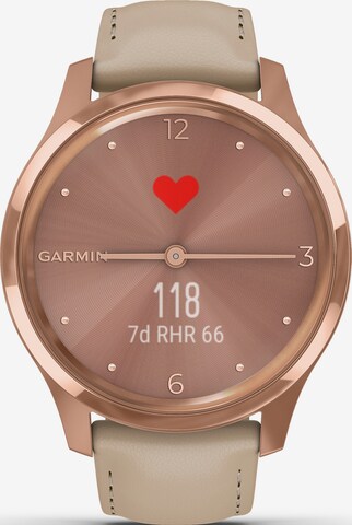 GARMIN Sports Watch 'vívomove Luxe' in Beige: front