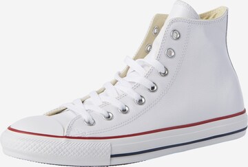 CONVERSE - Sapatilhas altas 'CHUCK TAYLOR ALL STAR CLASSIC HI LEATHER' em branco: frente