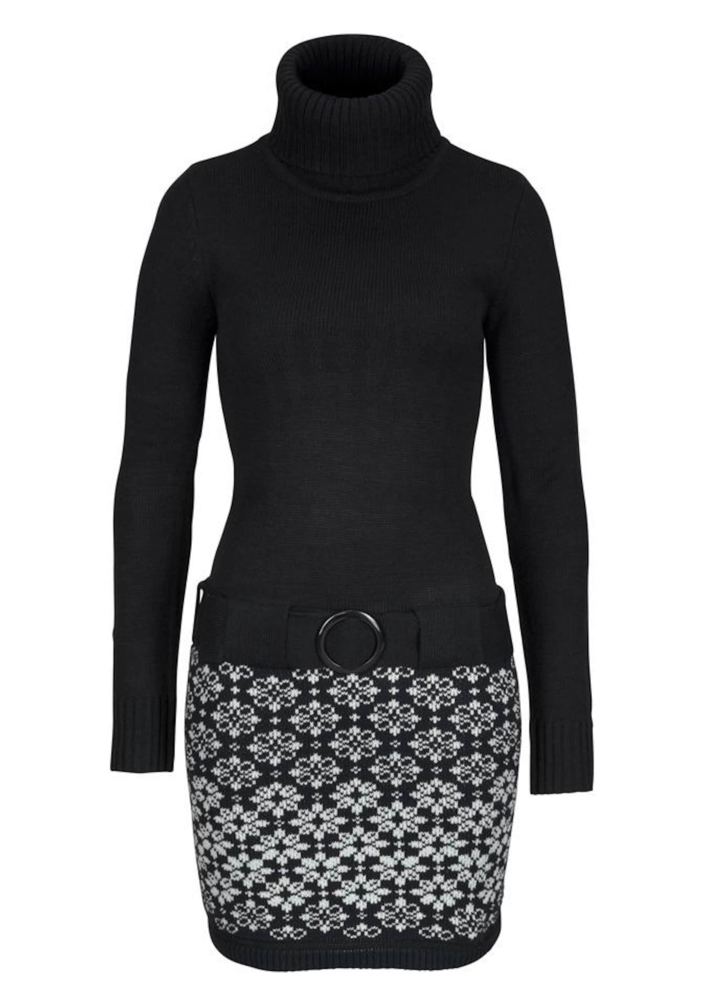 MELROSE Strickkleid in Schwarz: Vorderseite