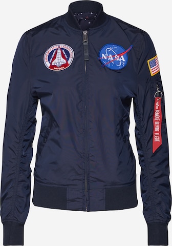 ALPHA INDUSTRIES Přechodná bunda ' MA-1 TT NASA' – modrá: přední strana