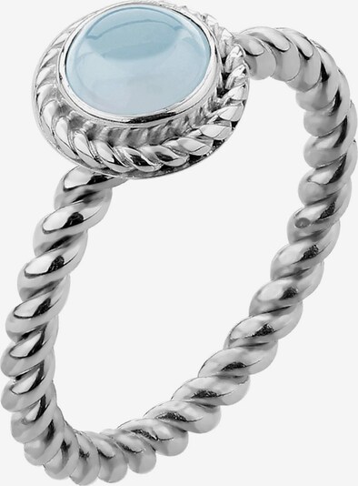 Nenalina Ring 'Geburtsstein - März' in de kleur Smoky blue / Zilver, Productweergave