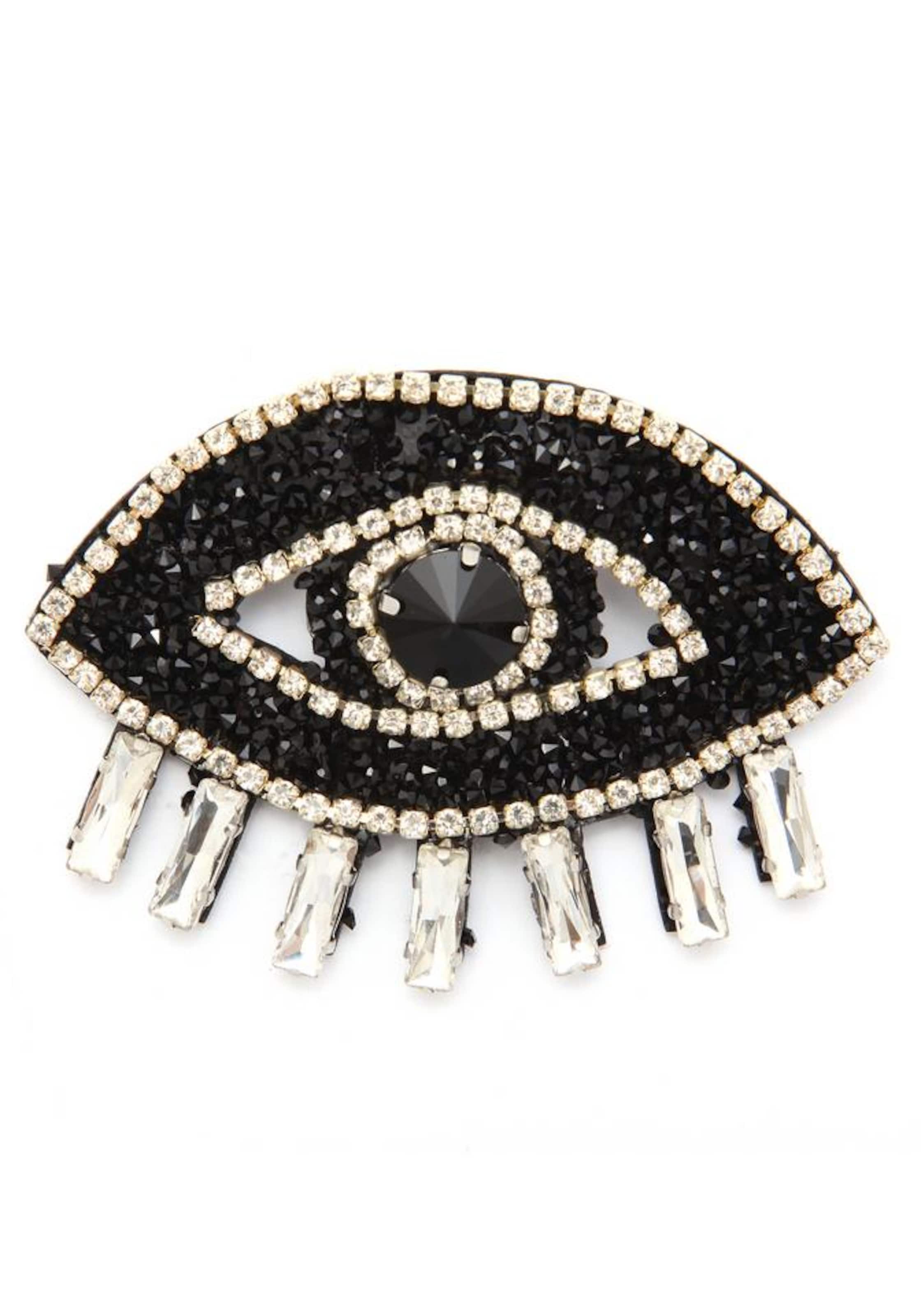 J. Jayz Brosche 'Auge' in Schwarz: Vorderseite