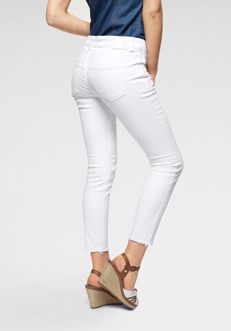 MAC Slimfit Jeans 'Fringes' in Weiß