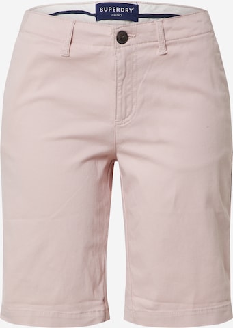 Superdry - Regular Calças chino 'CITY' em rosa: frente