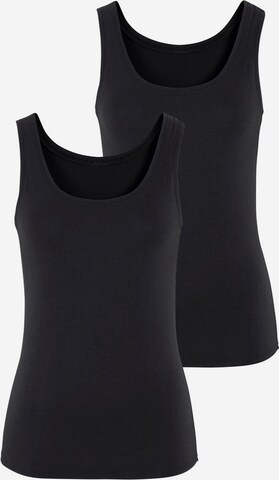 VIVANCE Tanktops (2 Stück) aus Baumwoll-Stretch in Schwarz: predná strana