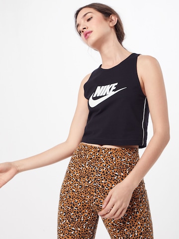 Nike Sportswear Top 'Heritage' in Zwart: voorkant