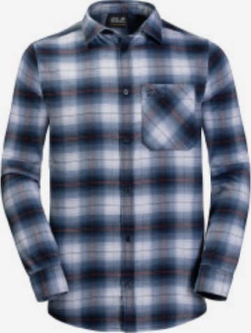 JACK WOLFSKIN Regular fit Athletic Button Up Shirt 'Light Valley' in Blue: front