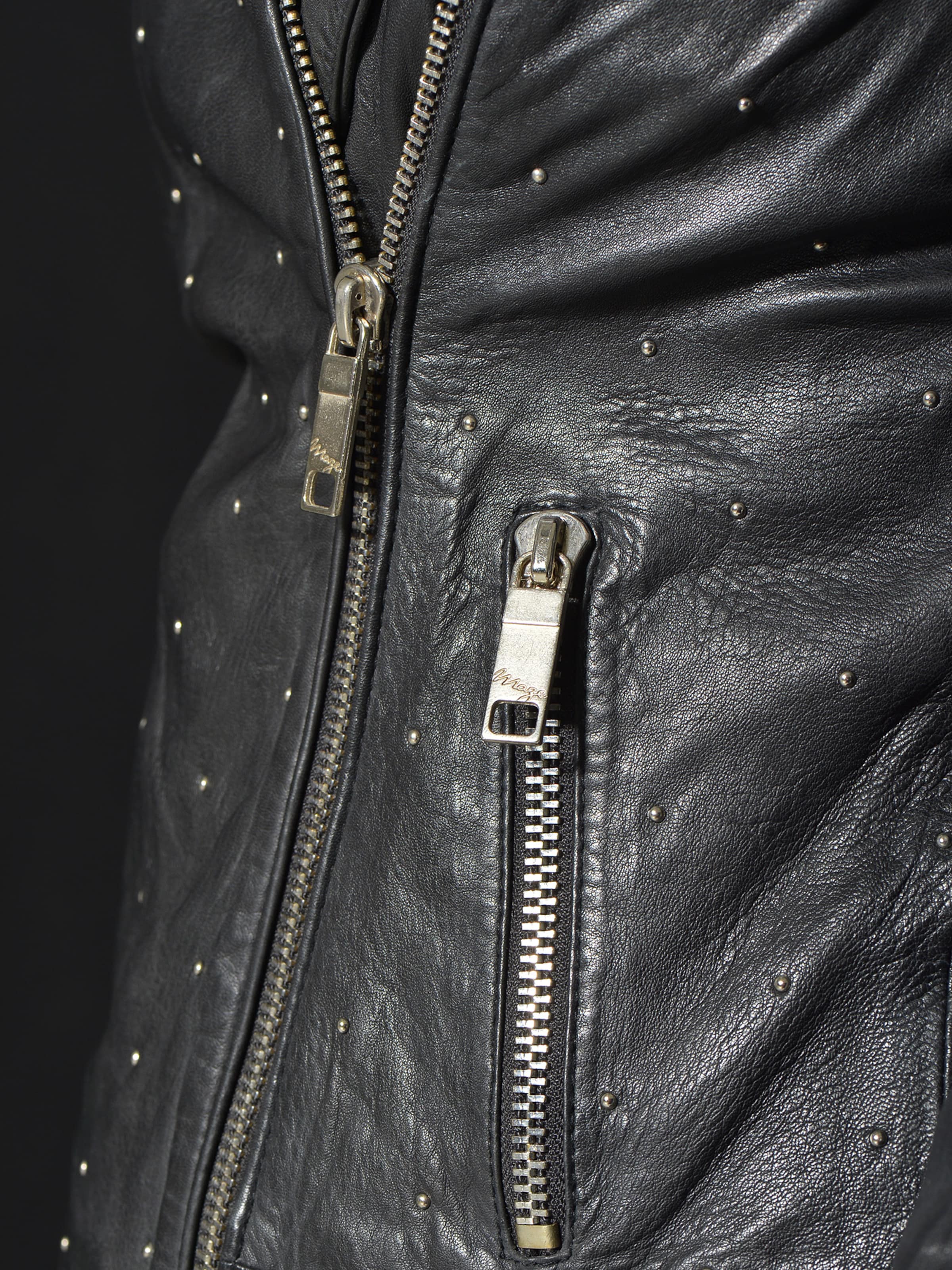 Maze Biker Lederjacke mit farbigem Innenfutter ' Pin ' in Schwarz | ABOUT  YOU