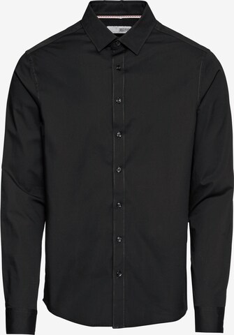 !Solid Regular fit Button Up Shirt 'Tyler LS' in Black: front