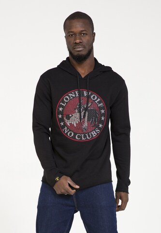 Sweat-shirt PLUS EIGHTEEN en noir : devant