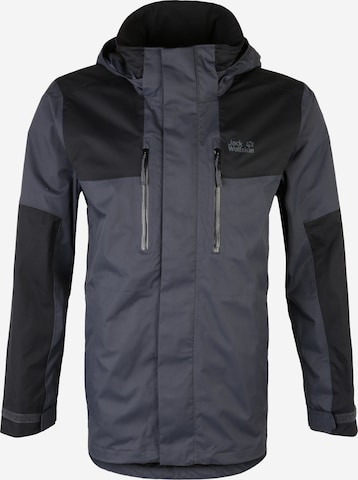 JACK WOLFSKIN Outdoorjacke 'Jasper Flex' in Grau: predná strana