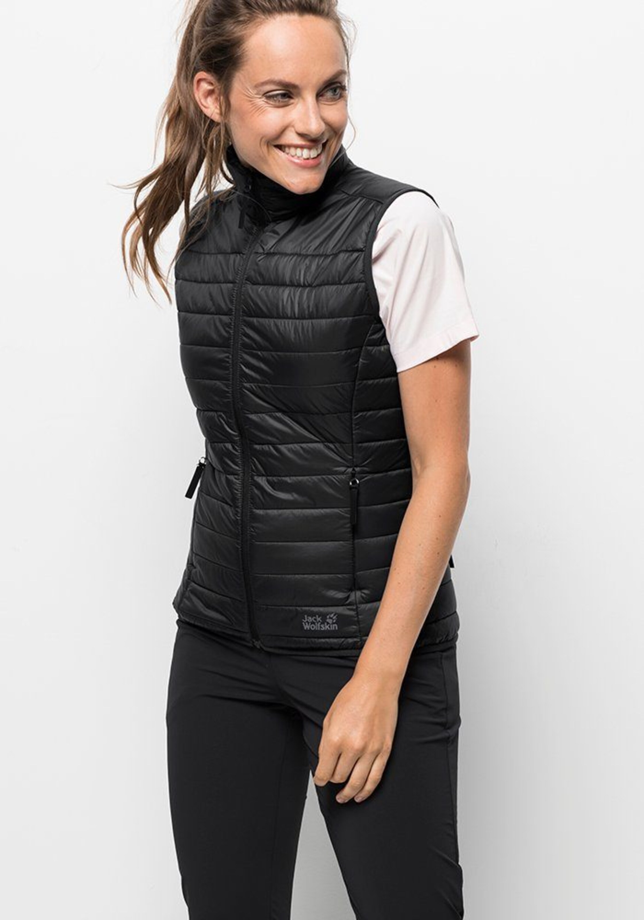 JACK WOLFSKIN - Steppweste in schwarz