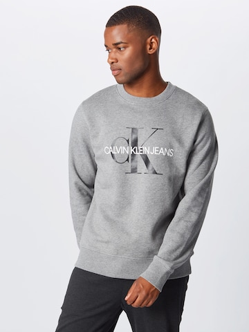 Calvin Klein Jeans Sweatshirt in Grey: front
