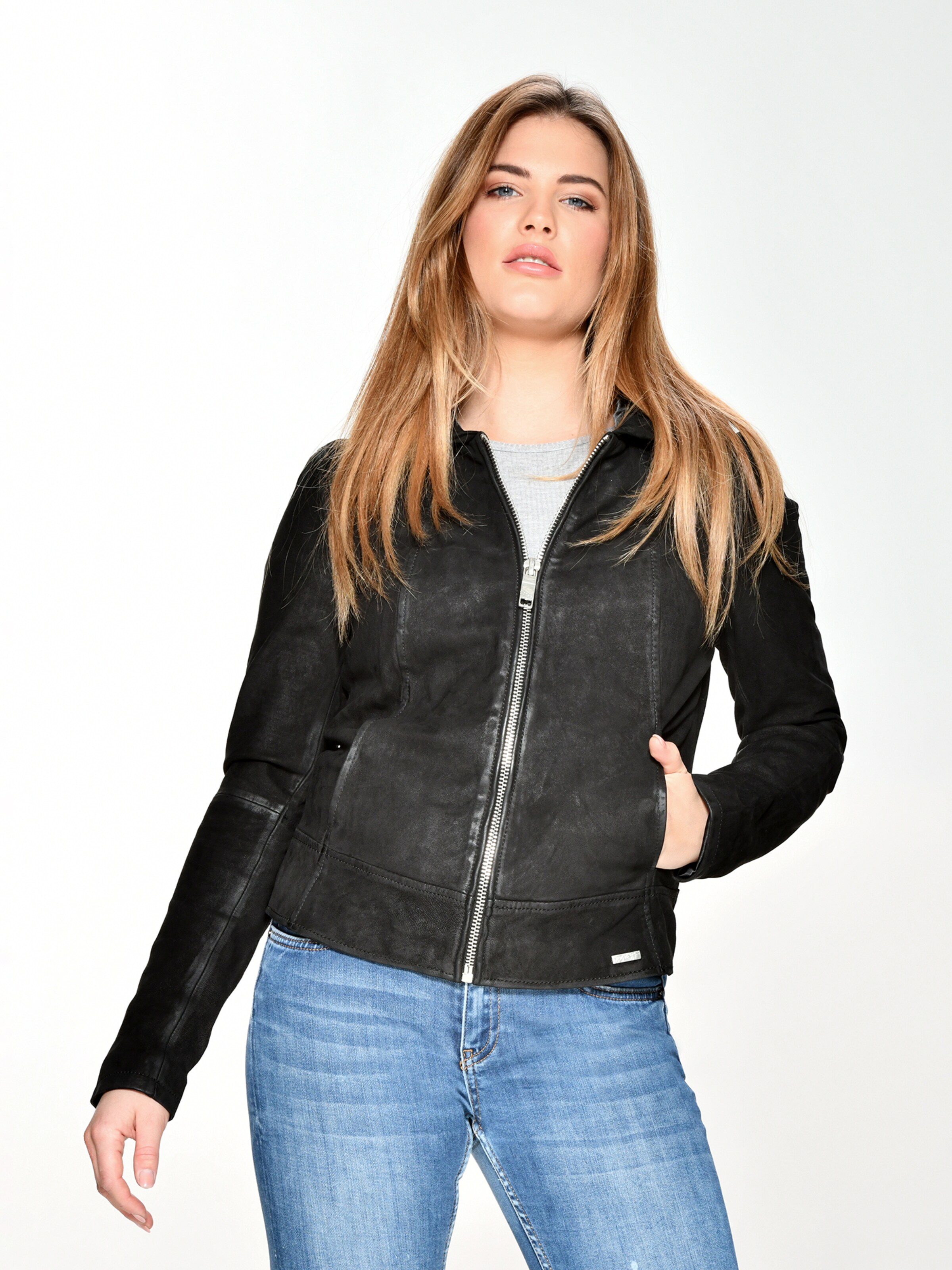 Maze Lederjacke 'Donie' in Schwarz | ABOUT YOU