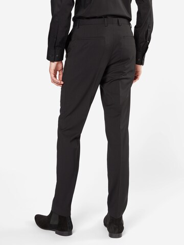 Coupe slim Pantalon à plis 'Hartley' HUGO en noir