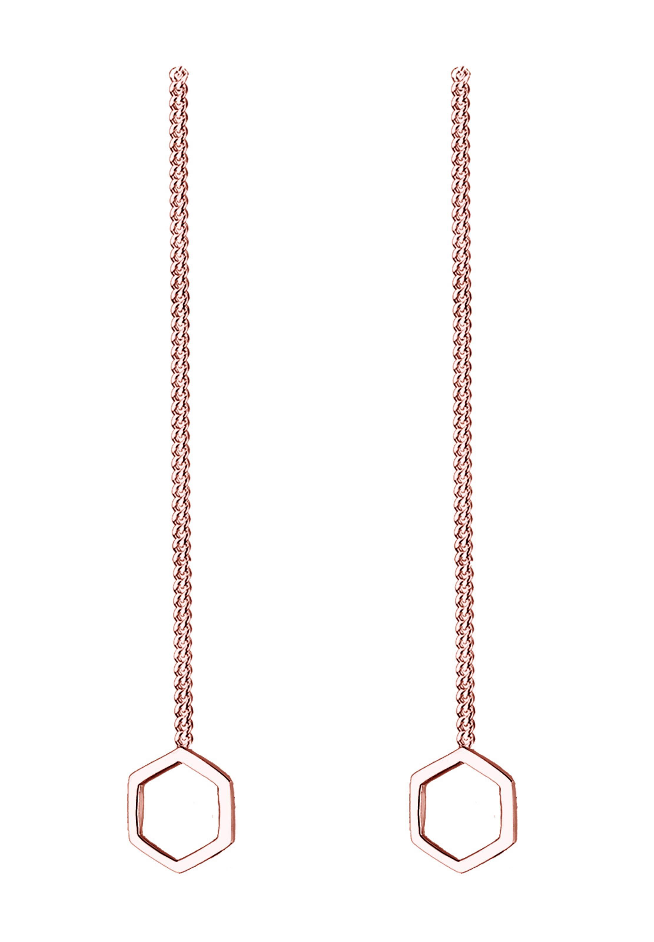 ELLI Ohrringe 'Hexagon' in Gold: Vorderseite