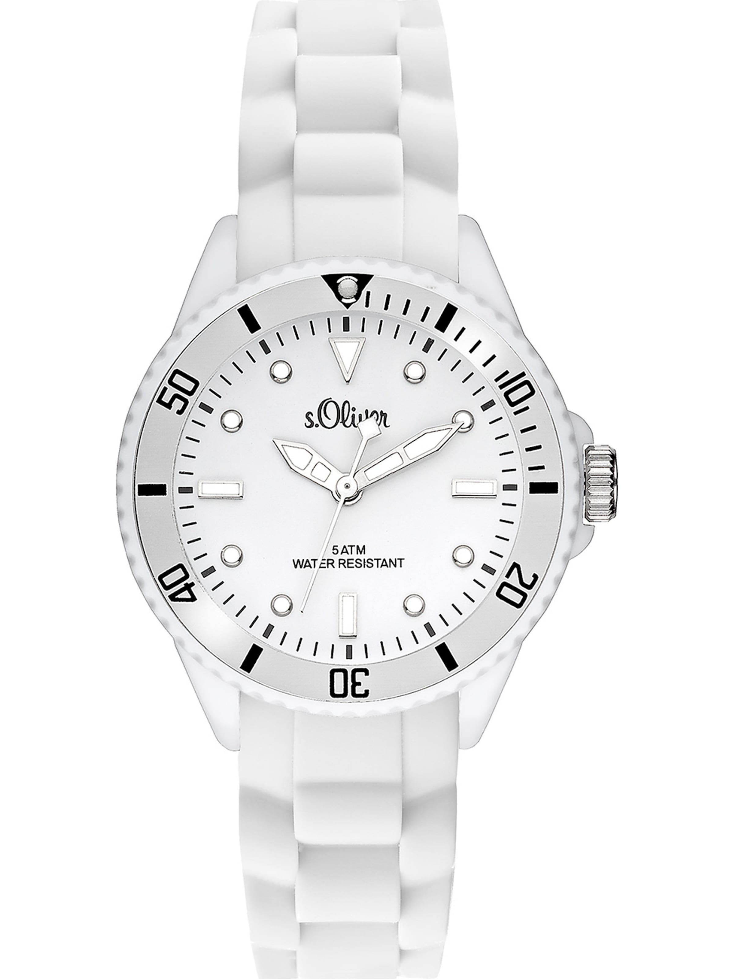 s.Oliver Analog Watch in White: front