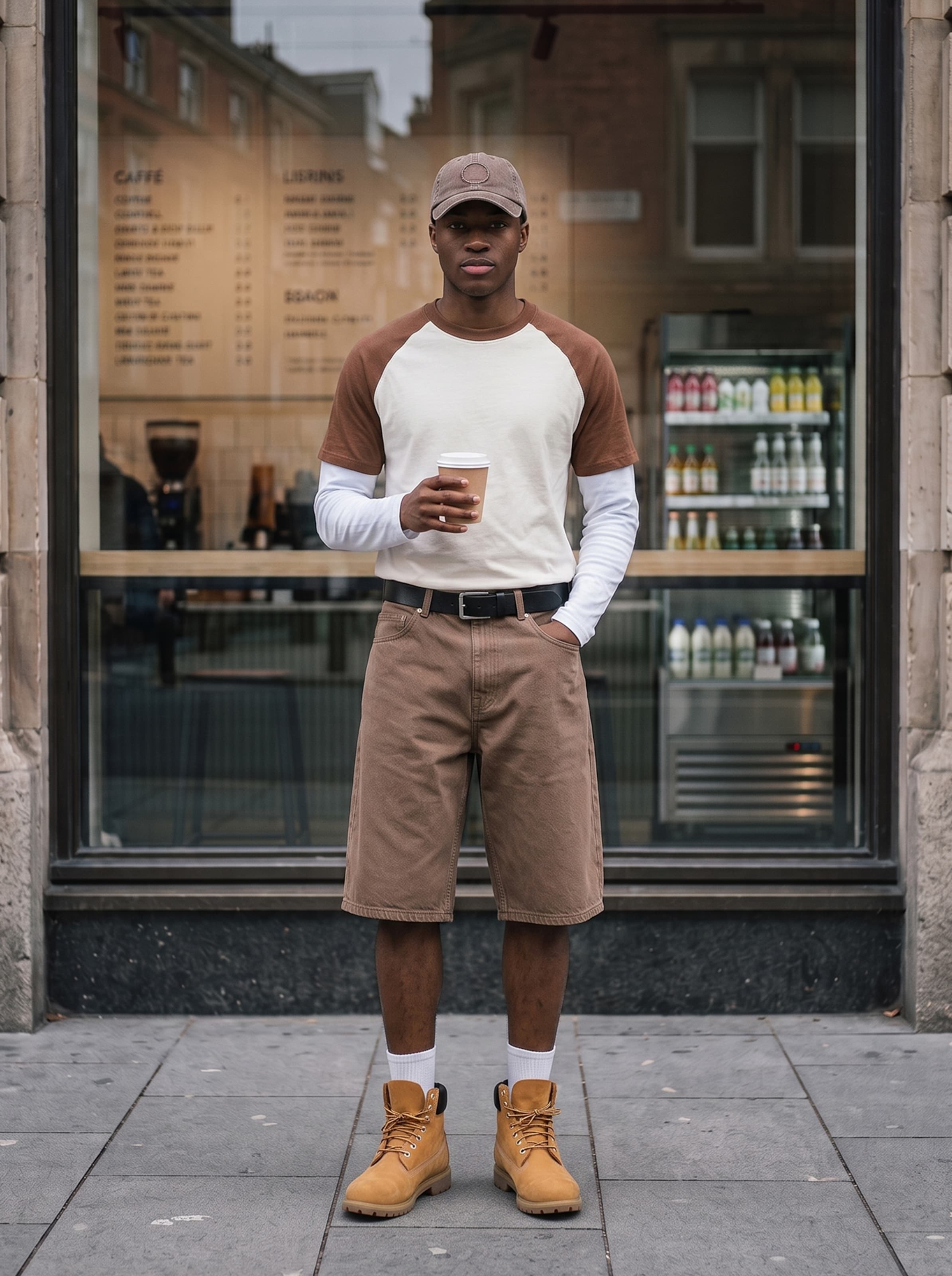 The AY Style Collective - Layered Baseball Tee & Brown Jorts Look