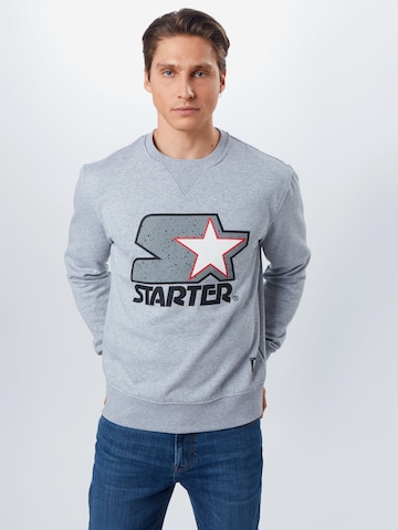 Starter Black Label Regular fit Μπλούζα φούτερ σε γκρι: μπροστά