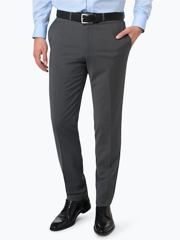 Finshley & Harding London Slim fit Pleated Pants 'Grant IB' in Grey: front