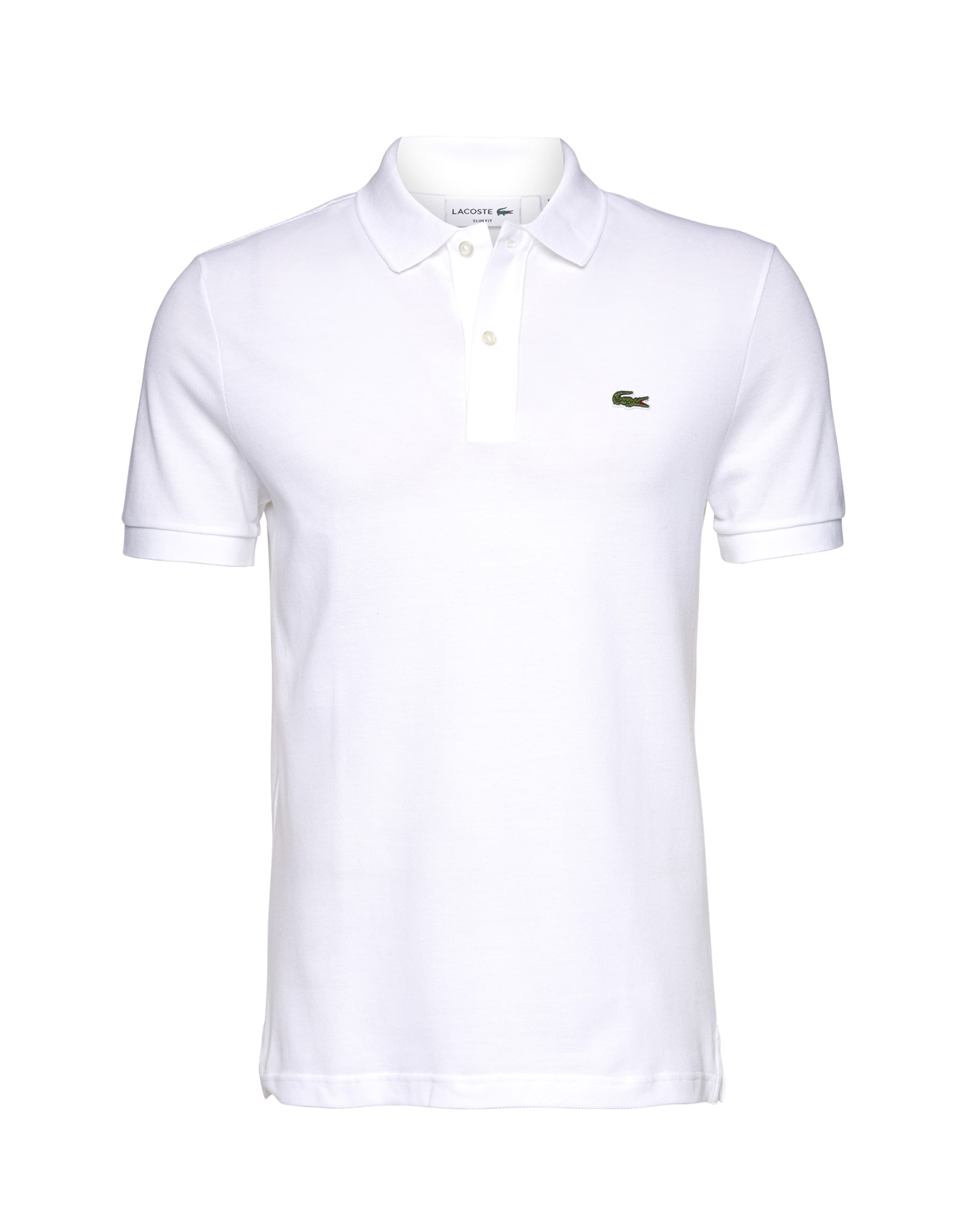 LACOSTE Přiléhavý střih Tričko – bílá: přední strana