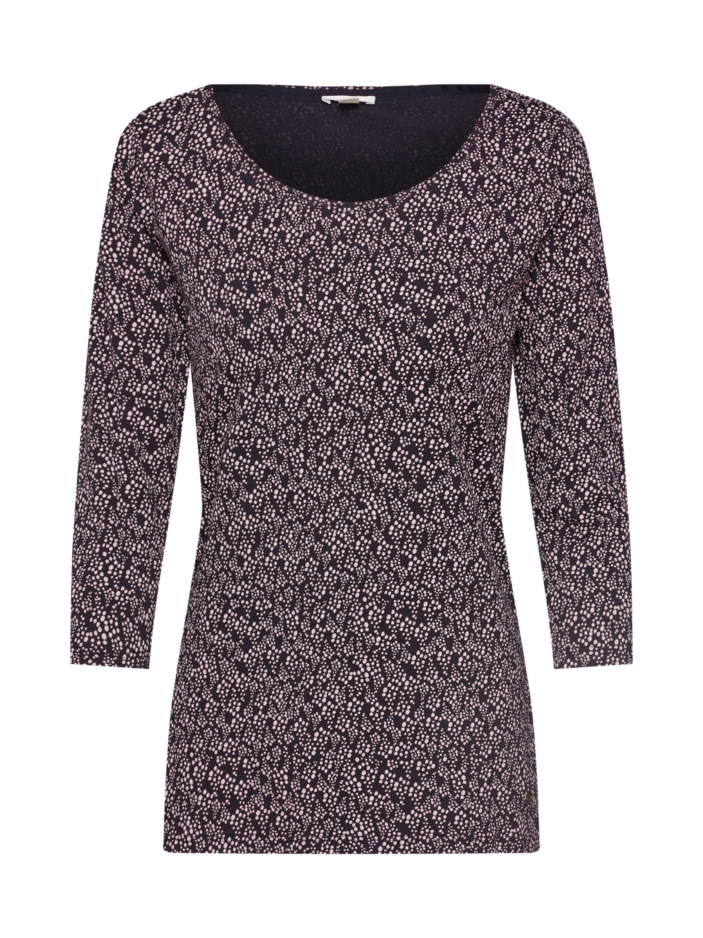 ESPRIT - Shirt 'AOP Co/Ela' in de kleur Zwart