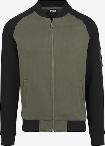 Urban Classics Sweatjacke 'Bomber' in Grün: predná strana