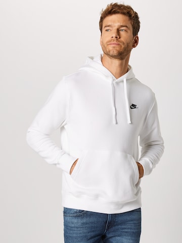 Nike Sportswear Rovný strih Mikina 'Club Fleece' - biela