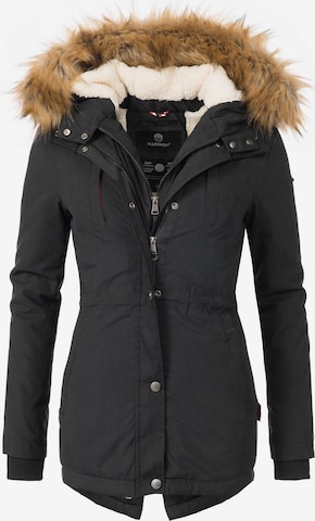 MARIKOO Winterparka 'Akira' in Zwart: voorkant