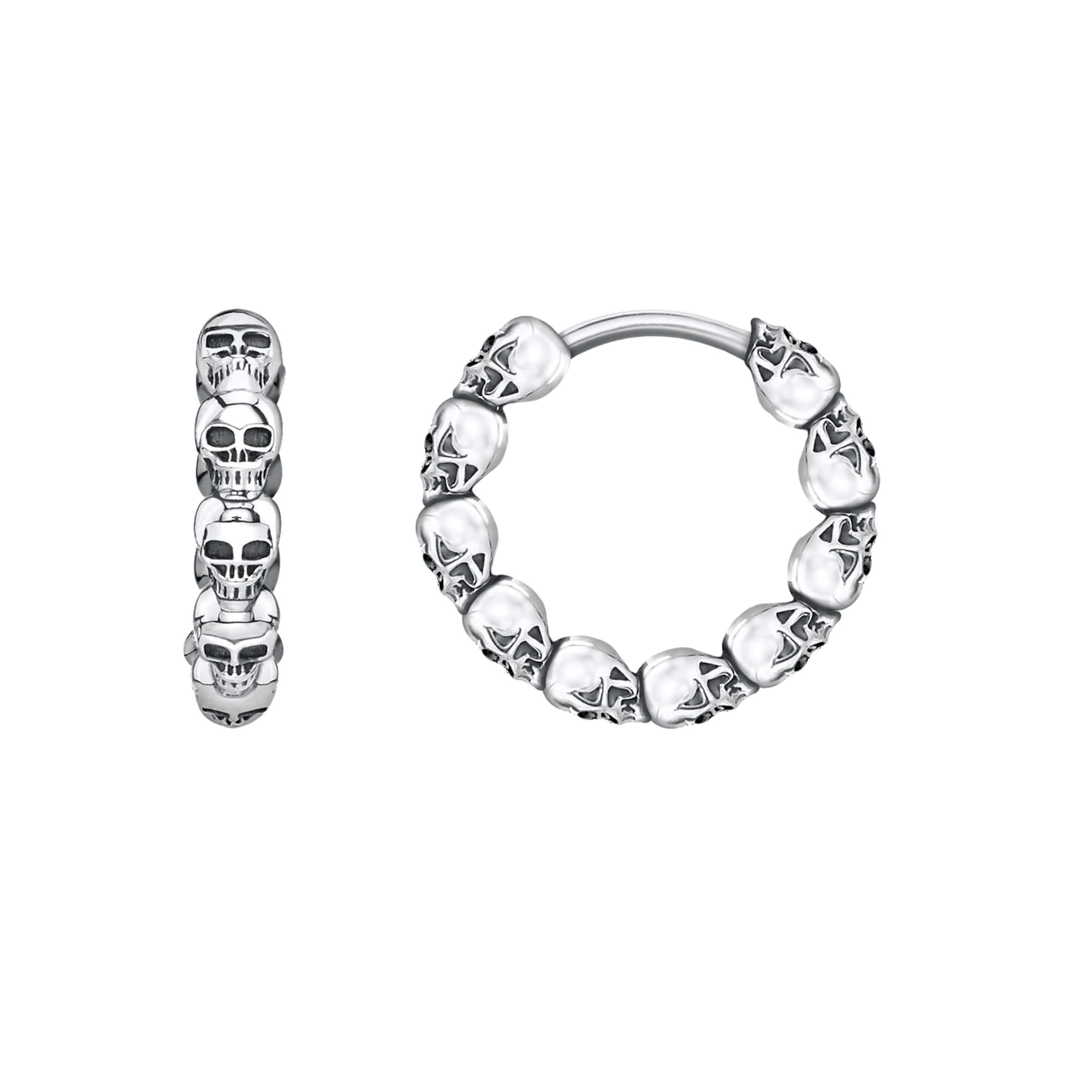 Thomas Sabo Earrings 'Totenköpfe' in Silver: front