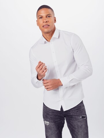 Slim fit Camicia di Casual Friday in bianco: frontale