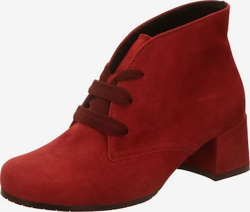 SEMLER Lace-Up Ankle Boots in Red: front