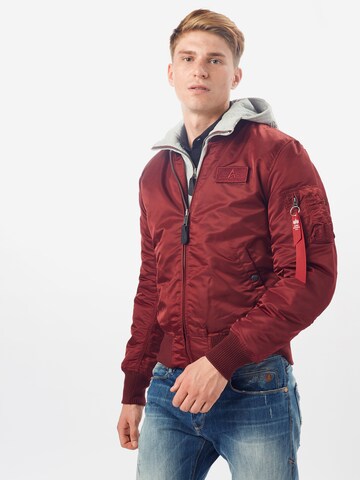 ALPHA INDUSTRIES Between-Season Jacket 'MA-1 D-Tec' in Red: front