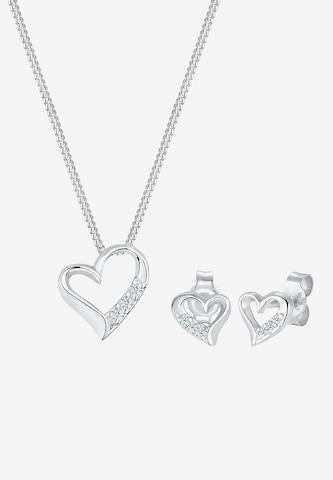 Elli DIAMONDS Jewelry Set 'Herz' in Silver