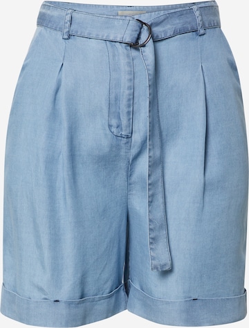 Soft Rebels Pleat-Front Pants in Blue: front
