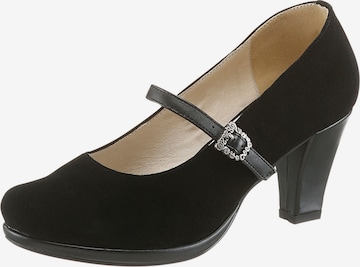 Hirschkogel Traditional Shoes in Black: front