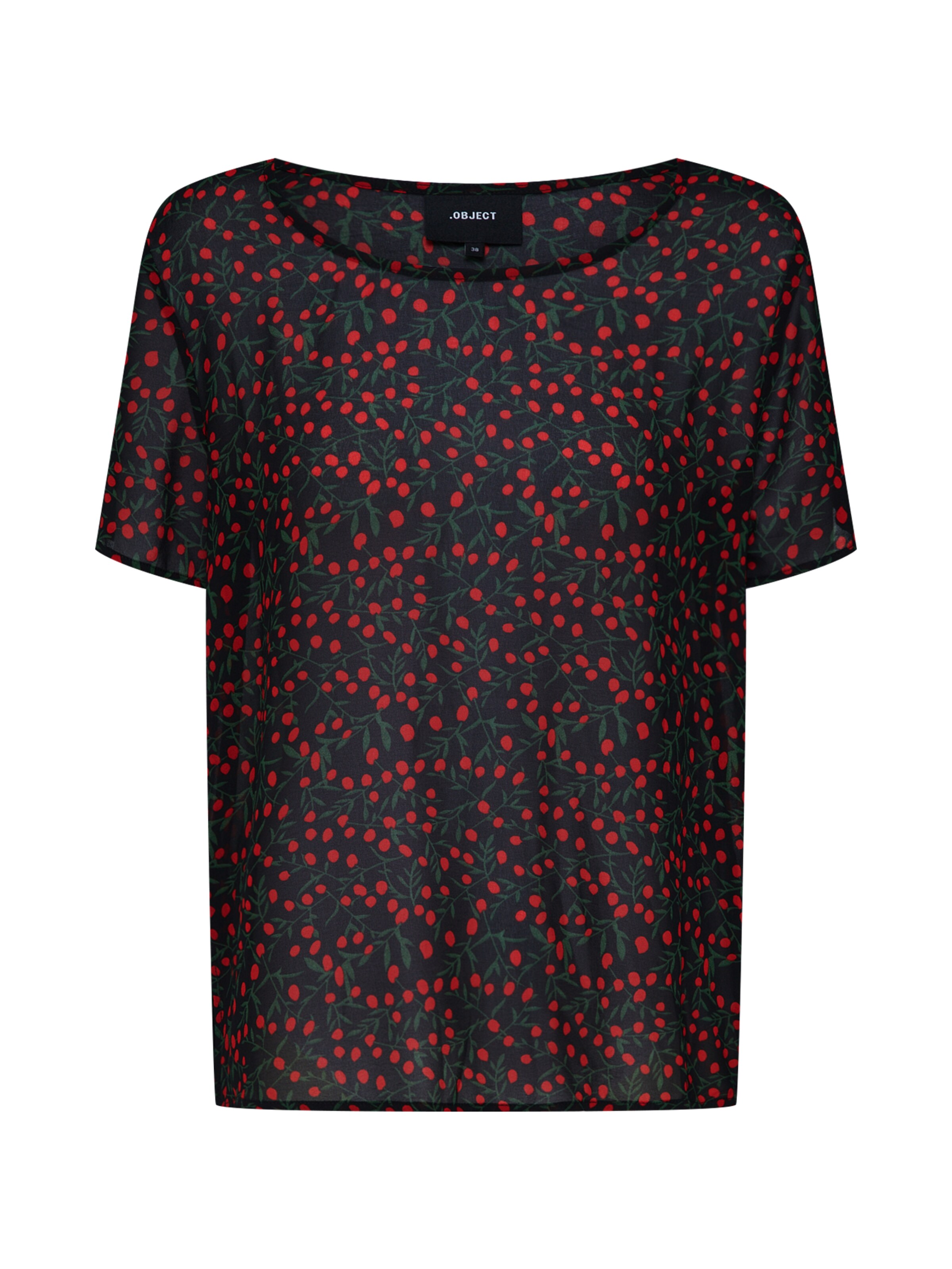 OBJECT - Shirt 'OBJKIMBRIELLA S/S TOP' in de kleur Rood