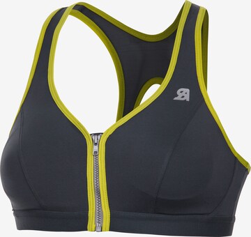 SHOCK ABSORBER Bustier Active Front Zip Sport BH in Grau: predná strana